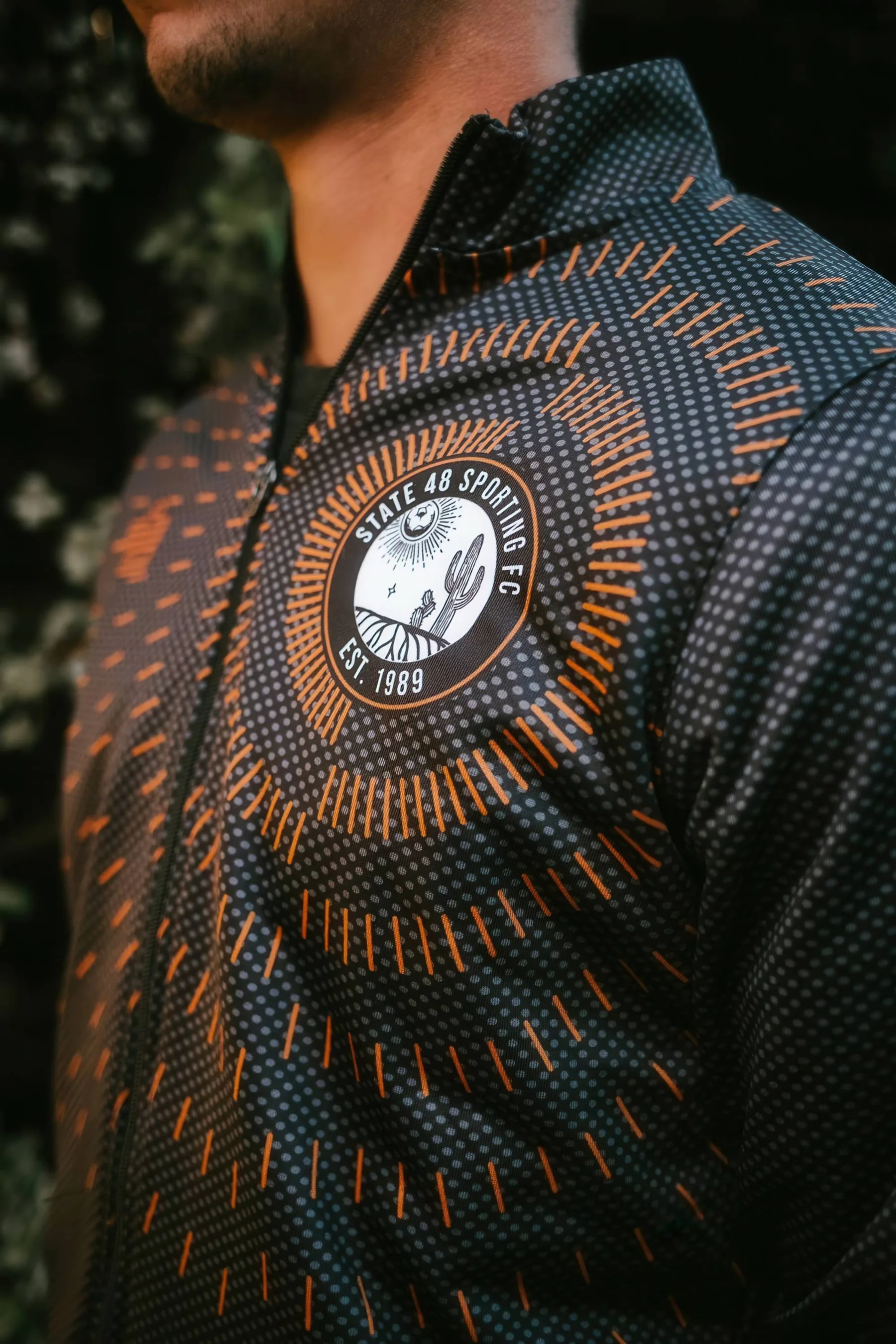 Detail of the State 48 crest and copper pattern